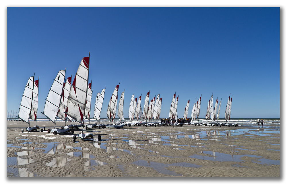 Chars à voile en baie de Somme .