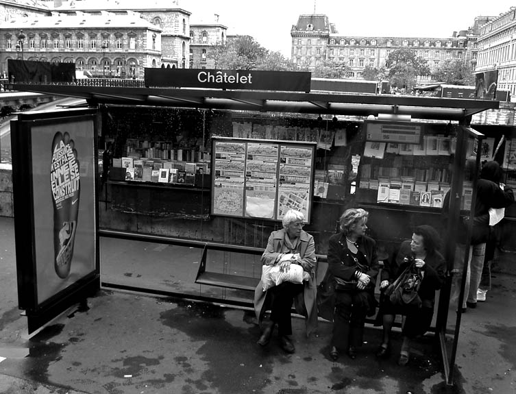 Chat in Paris bei Regen