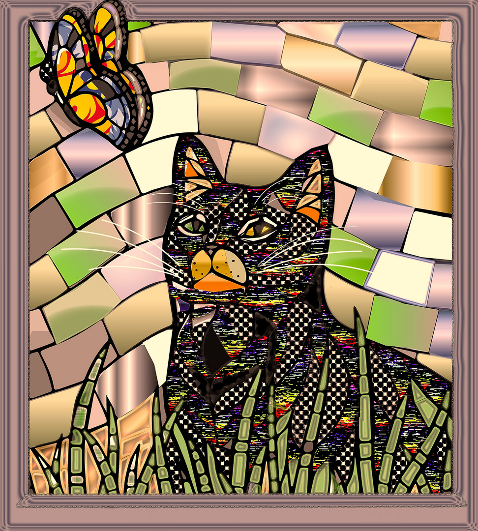 chat mosaique 