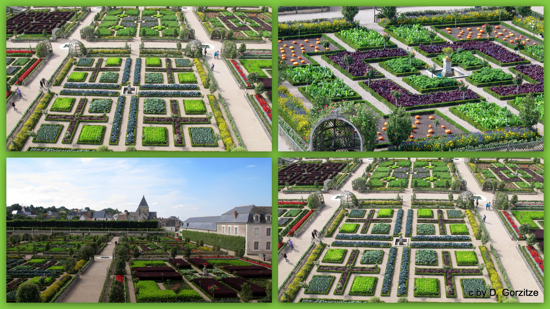 Chateau de Villandry Blick auf den Gemüsegarten.