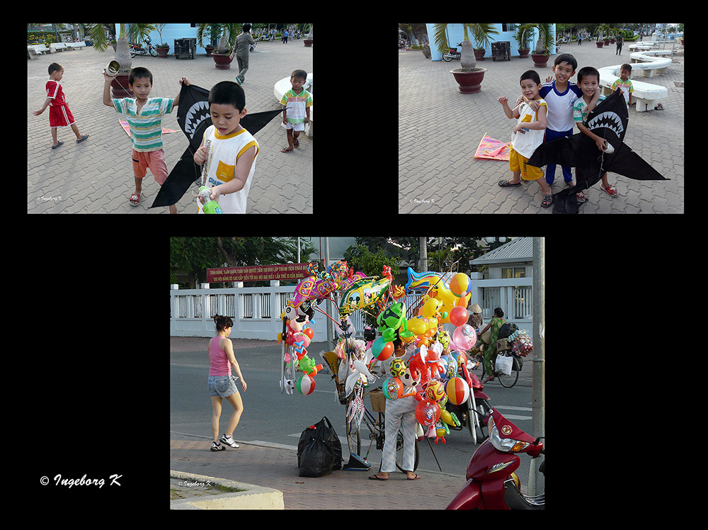 Chau Doc - Promenade - ein Spielplatz für die Kinder