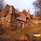 Chaumières au couchant