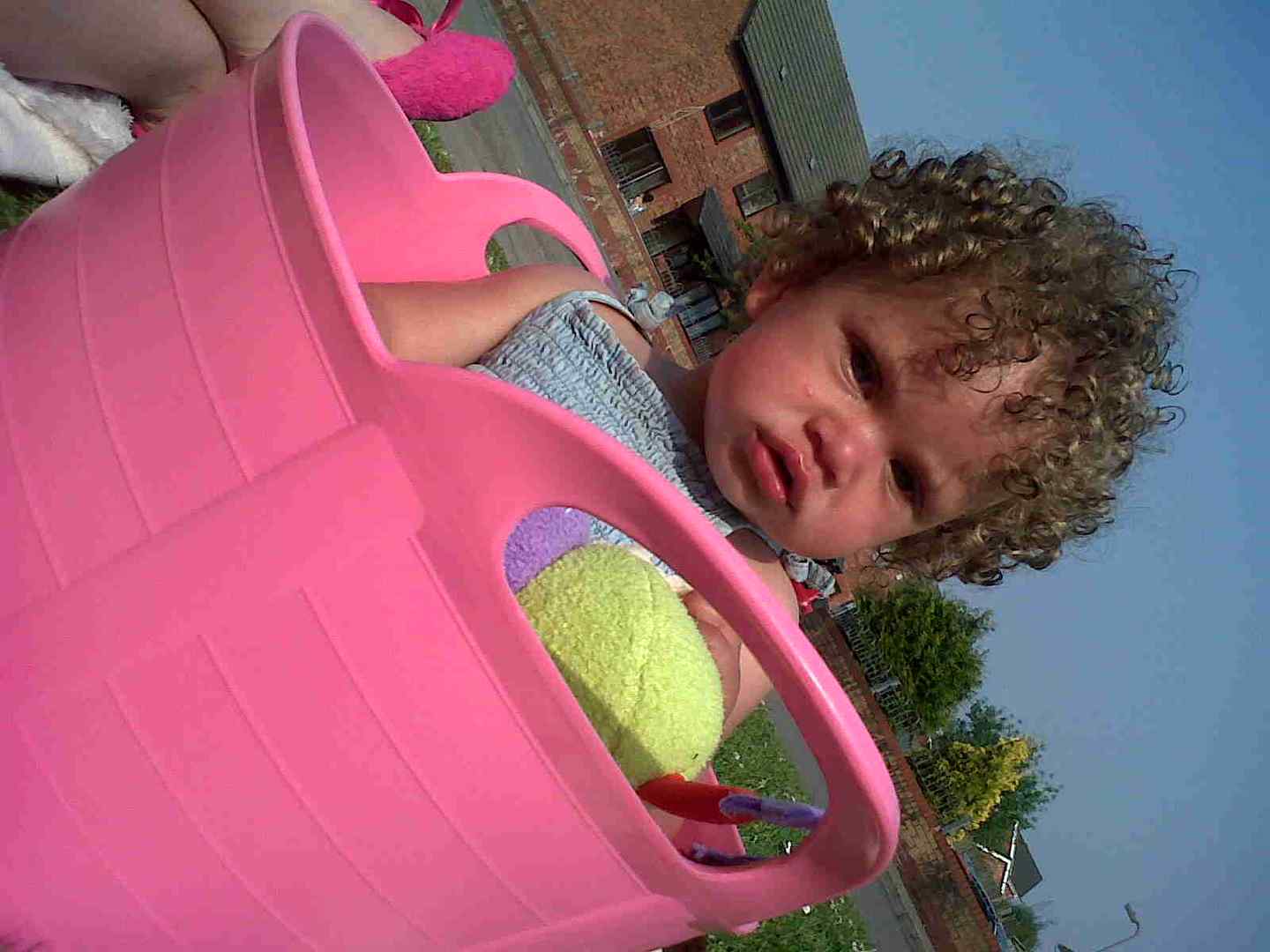 Chaya happy to be sat in her bucket lol x