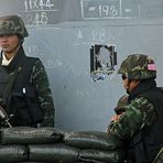 Checkpoint Thai Army on Rama 1 Road in Bangkok