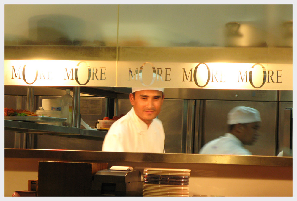 Chef at work at the More Café in Dubai