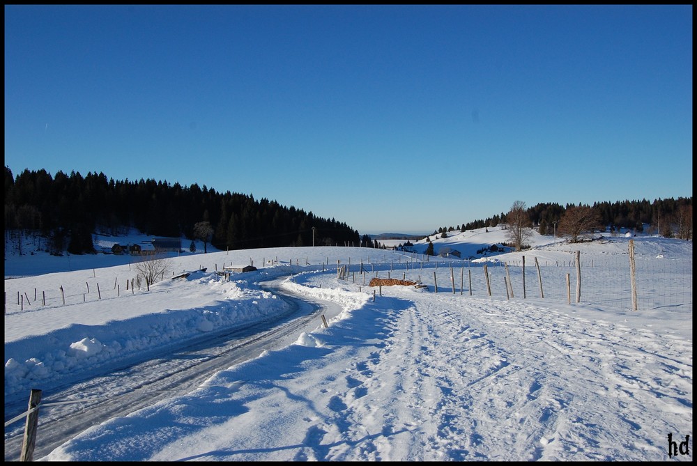 chemin dans la neige