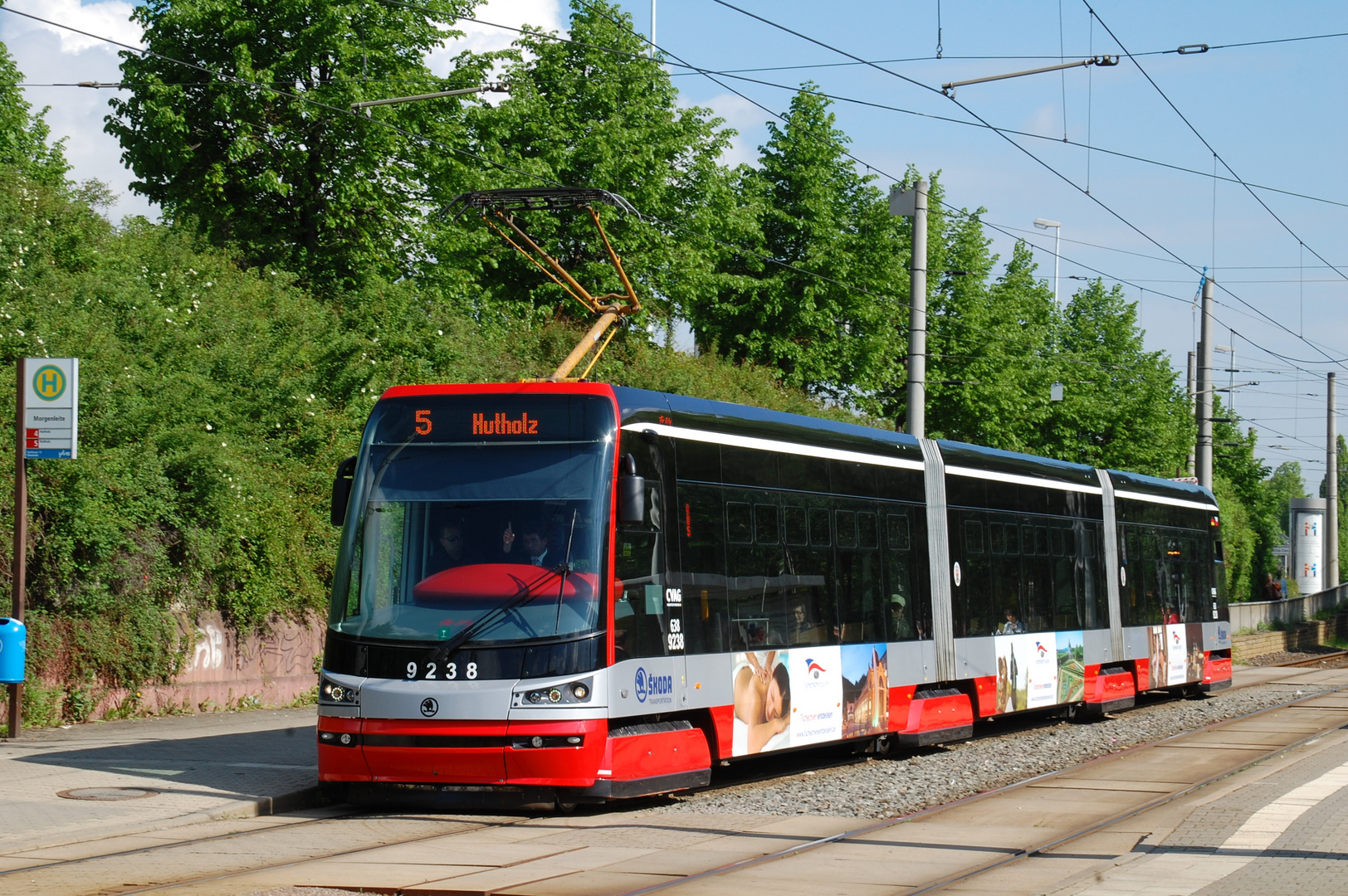 Chemnitz Škoda 15T im Testbetrieb auf Linie 5