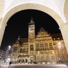 Chemnitz Neues Rathaus (erbaut 1908–1911) bei Nacht