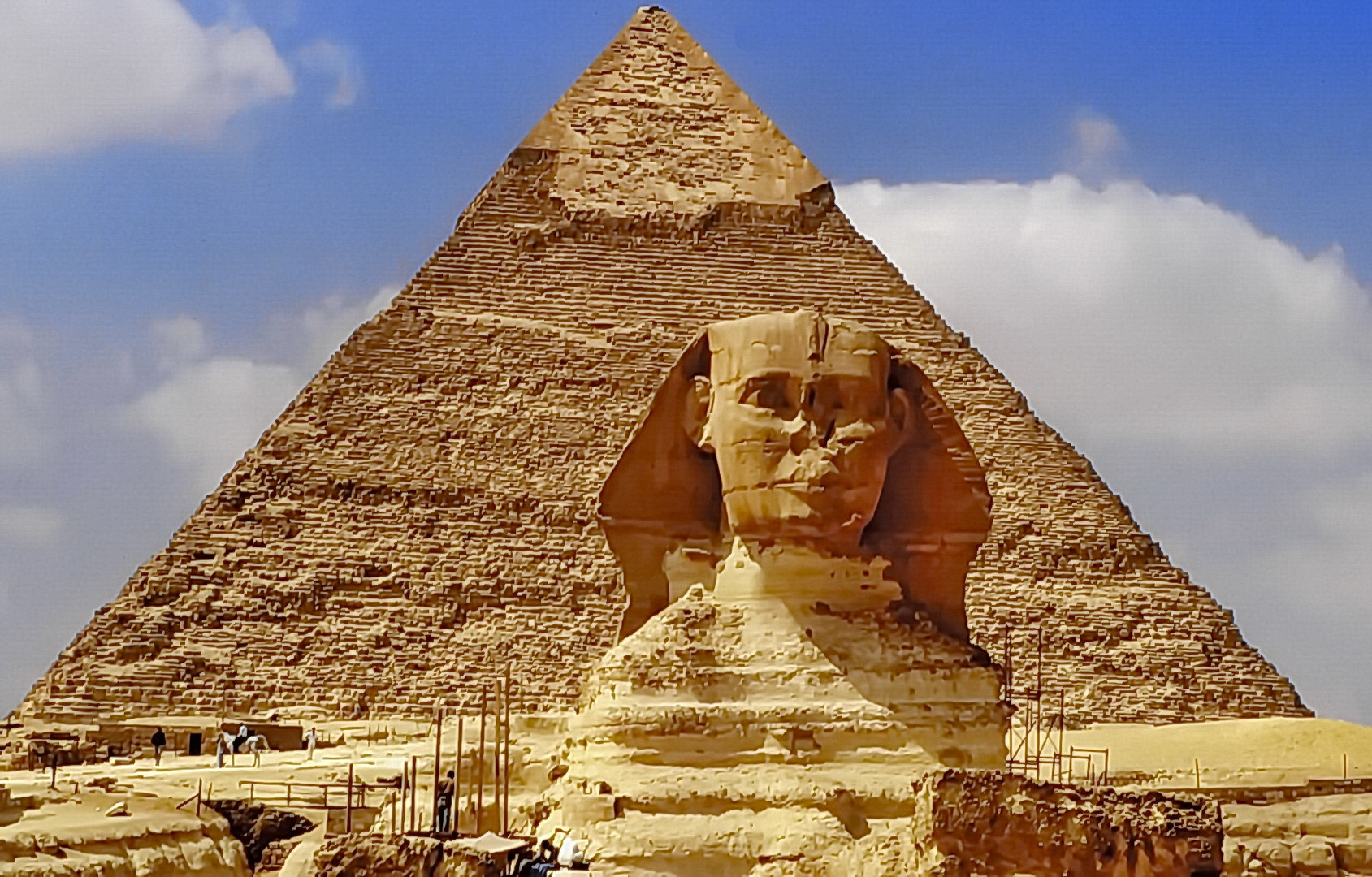 Chephren-Pyramide und Sphinx