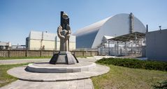 Chernobyl Lenin Nuclear Plant - Exploded Reactor no 4 with New Cenotaph