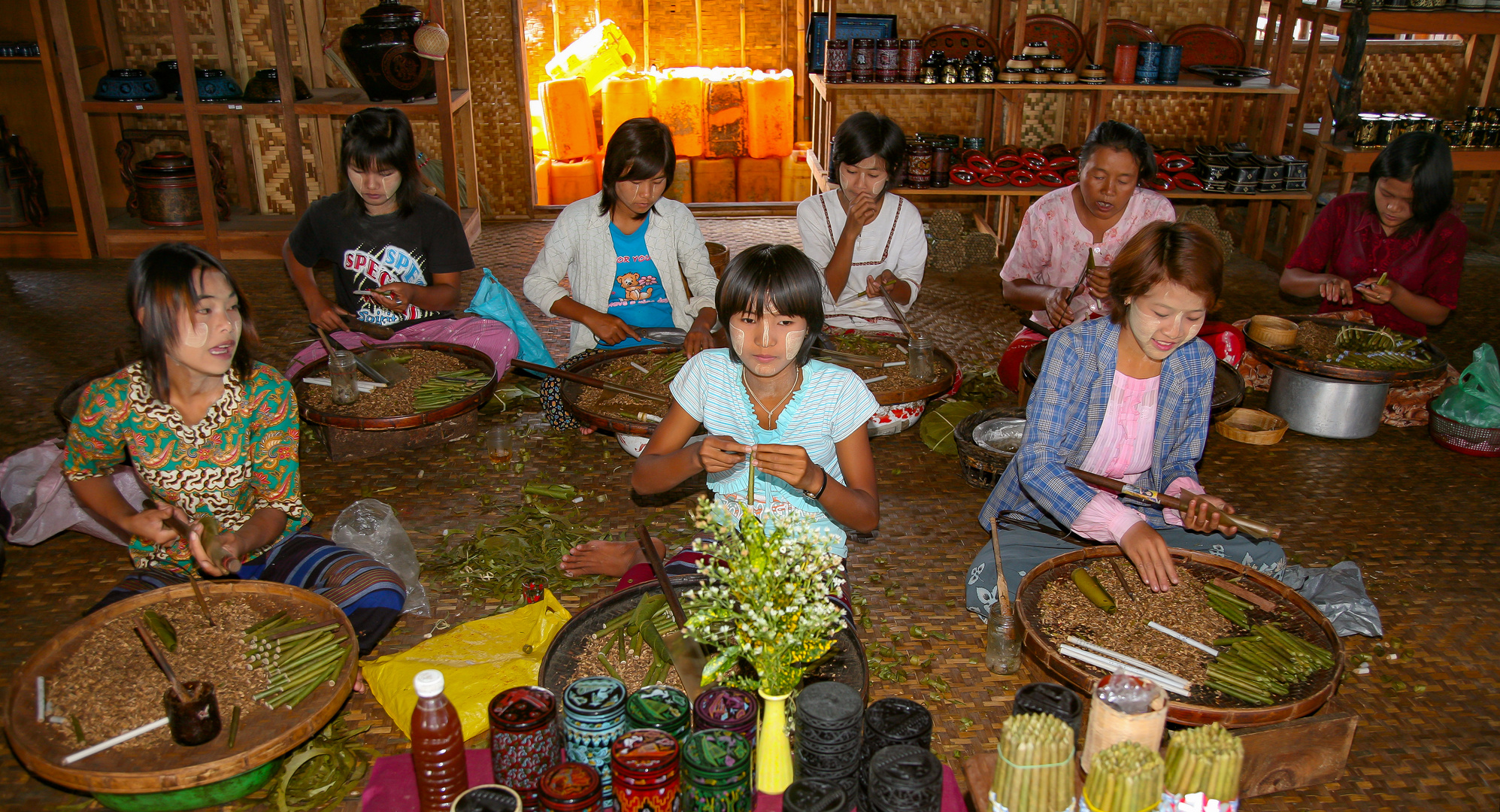 Cheroot-Zigarren-Manufaktur in Myanmar