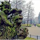 Cherubs and a Lion King in a Frosty Garden