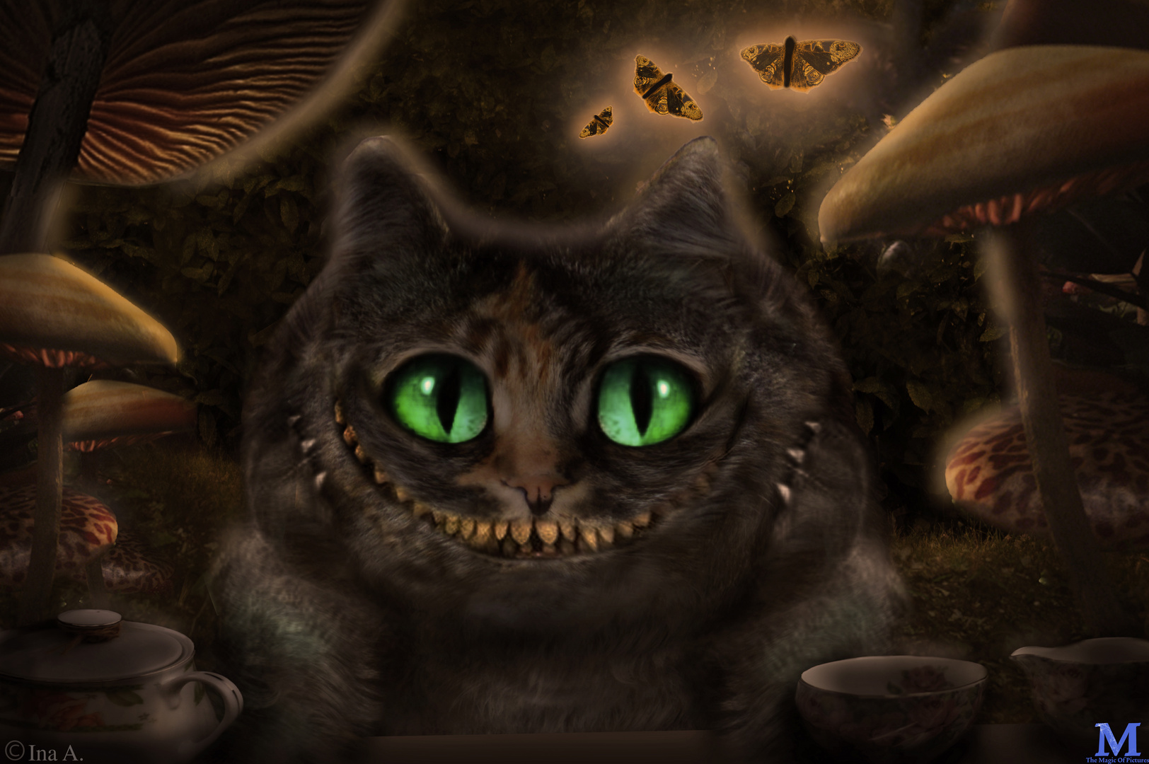 "Cheshire cat/Grinsekatze" Foto & Bild 2d graphics, halloween, alice