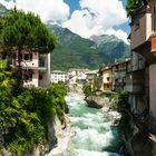 Chiavenna mit dem Bergbach Mera