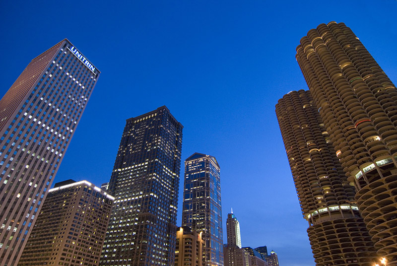 Chicago at night