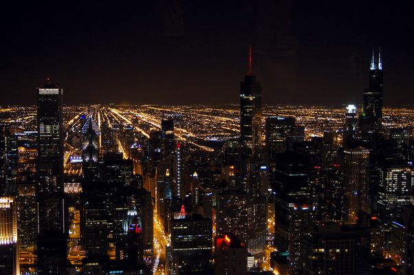 Chicago bei Nacht vom John Hancock Center