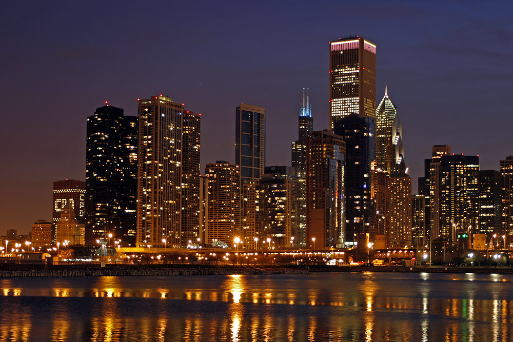 Chicago zur blauen Stunde