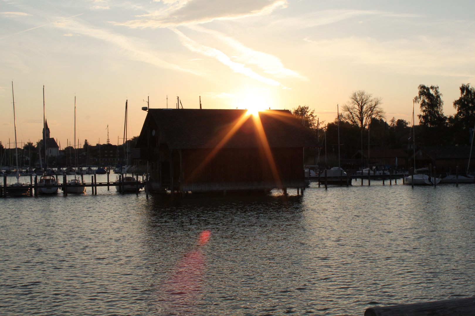 Chiemensee bei Sonnen Untergang