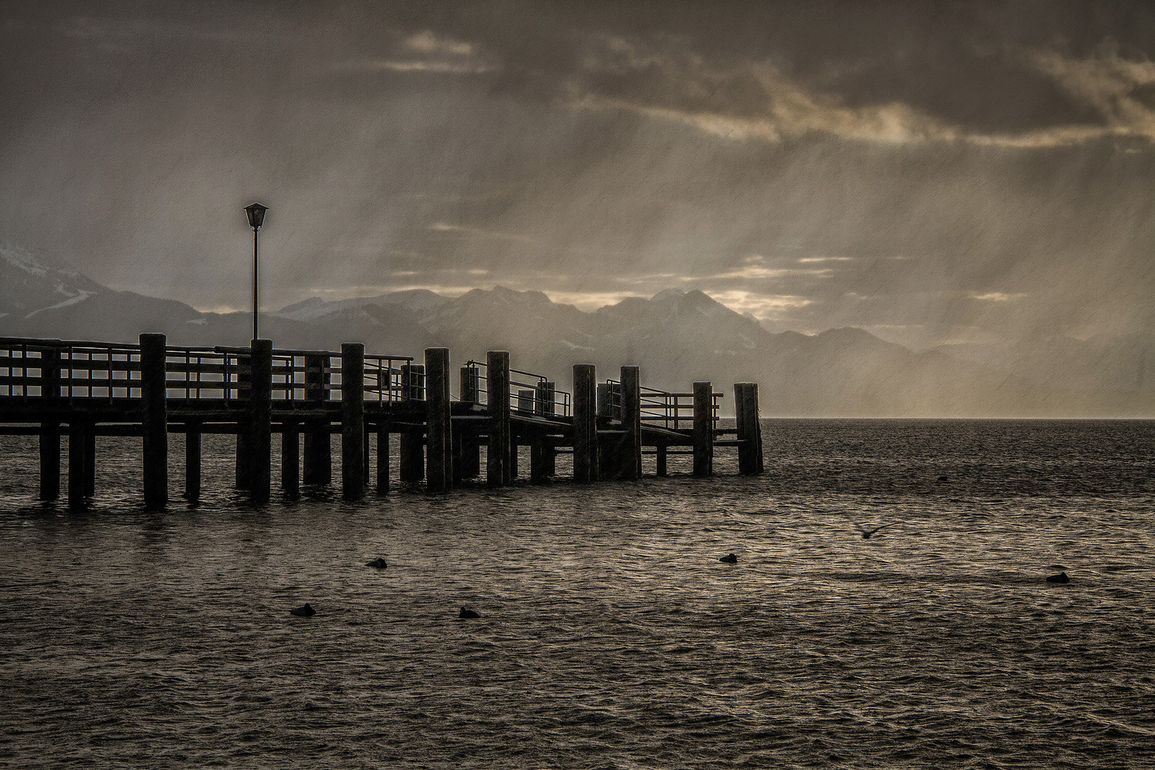 Chieming/Chiemsee Anfang Graupelschauer