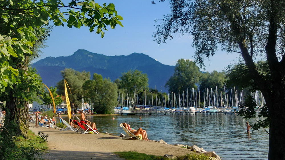 Chiemsee, Feldwieser Bucht mit Hochgern