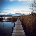 Chiemsee mit Blick auf die Alpen