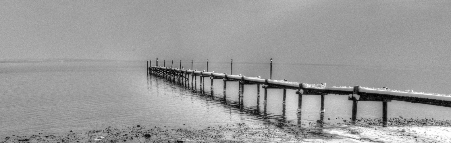 Chiemsee, Steg im Winter