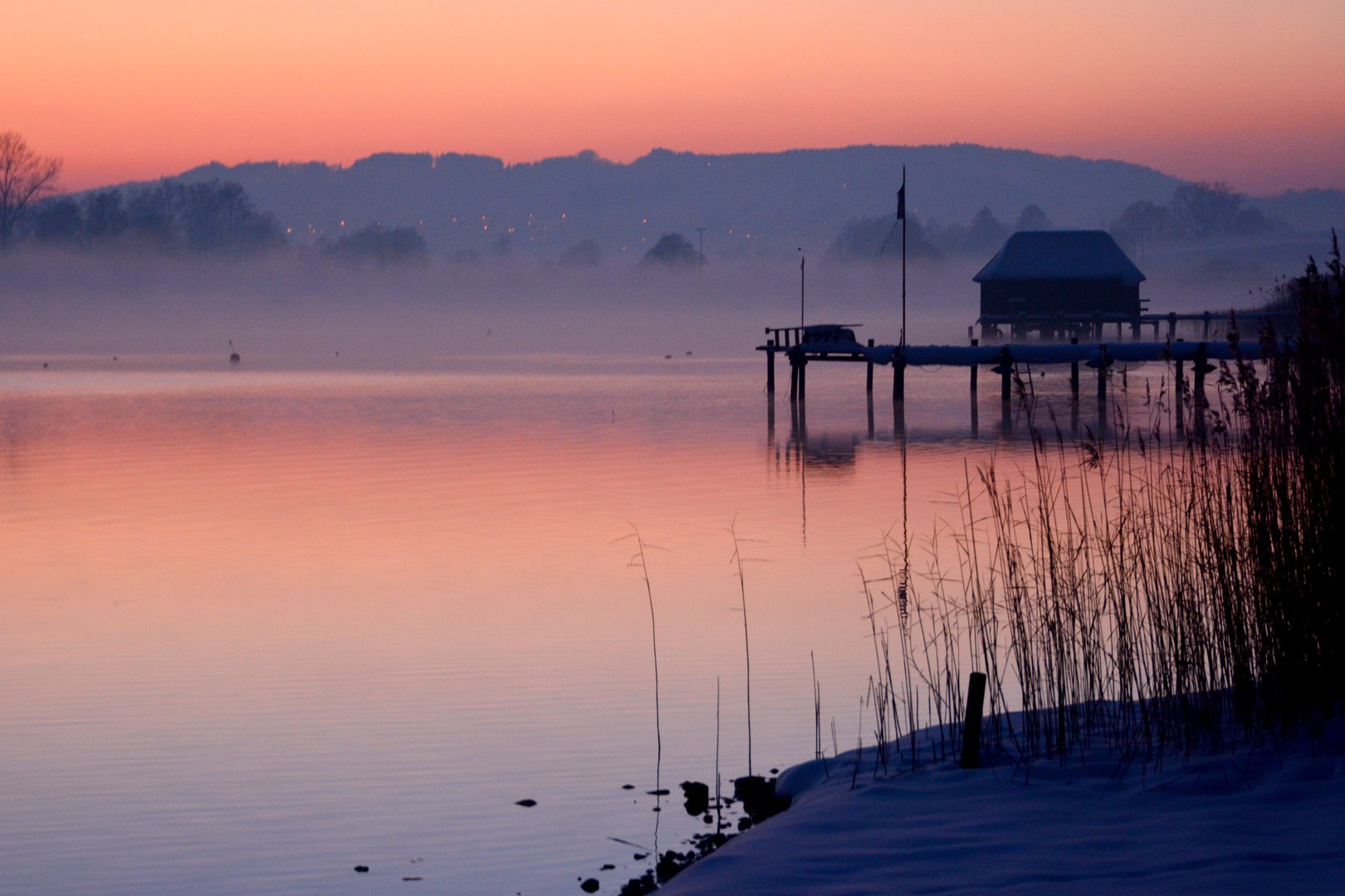 Chiemsee-Ufer im Winter