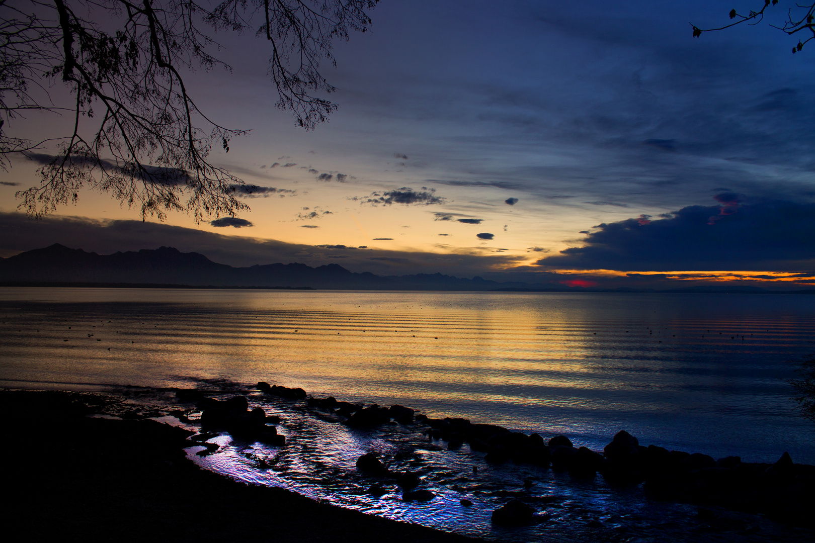 Chiemsee zum Sonnenuntergang