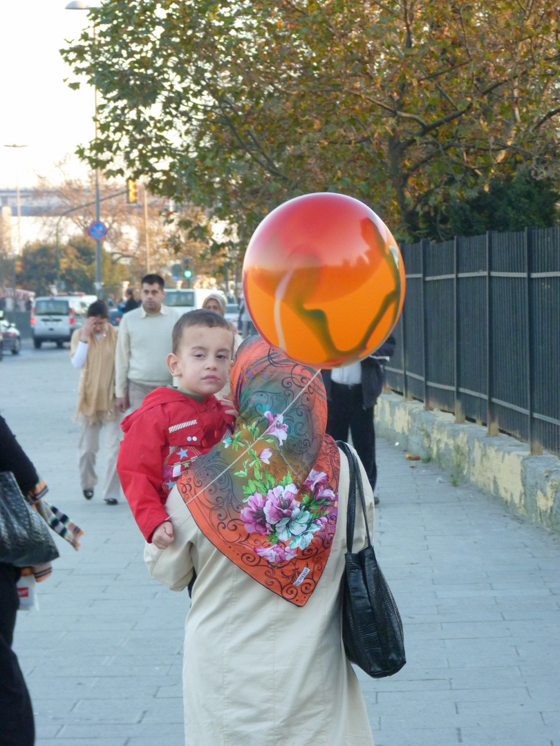 child and a balloon