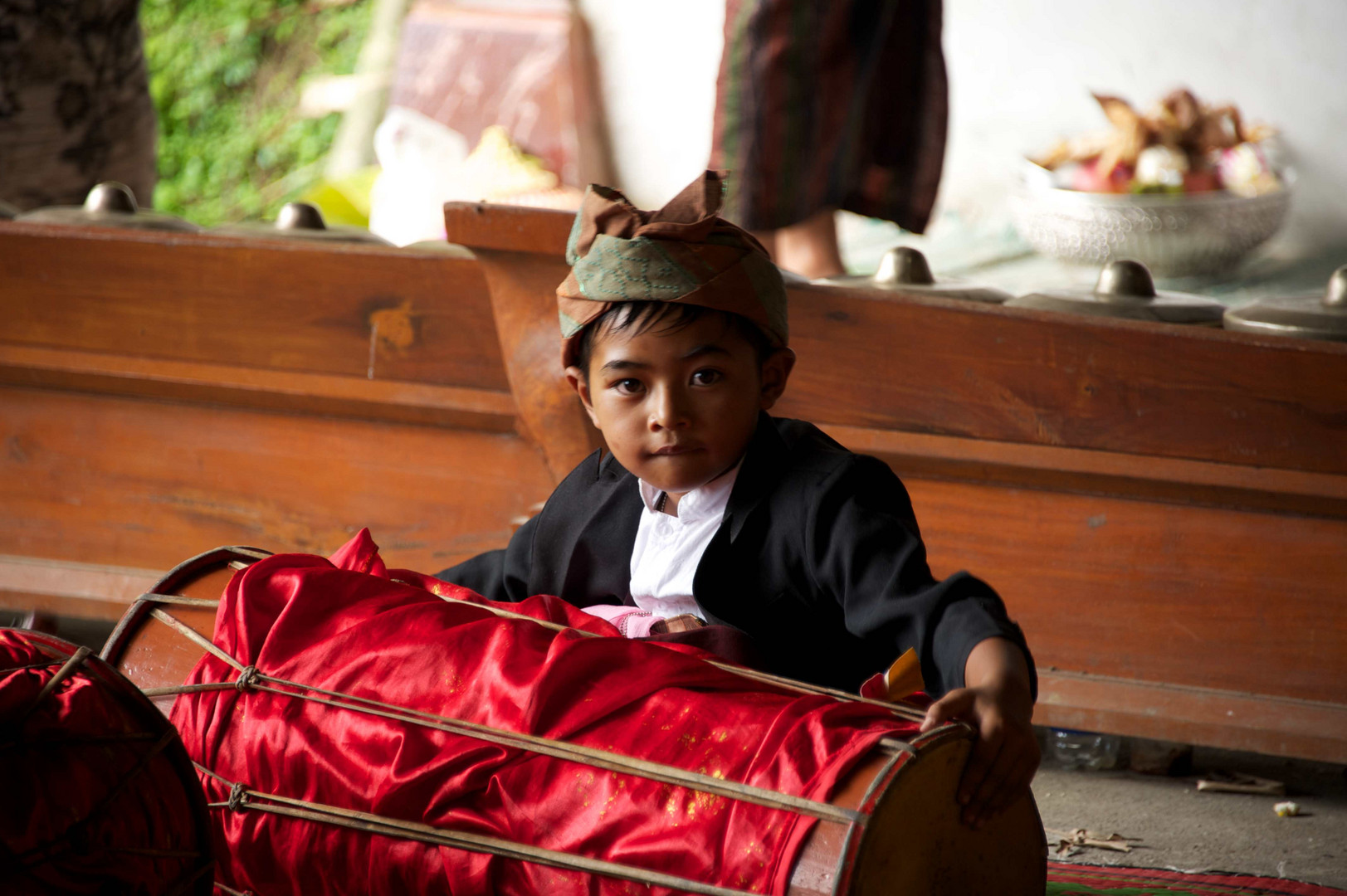 Child at temple ceremony