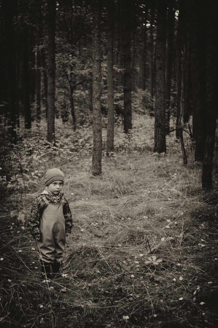 child in forest