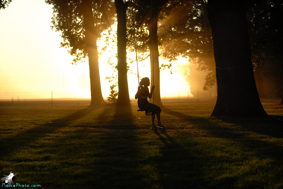 Child on a swing