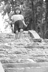 Child top of stairs