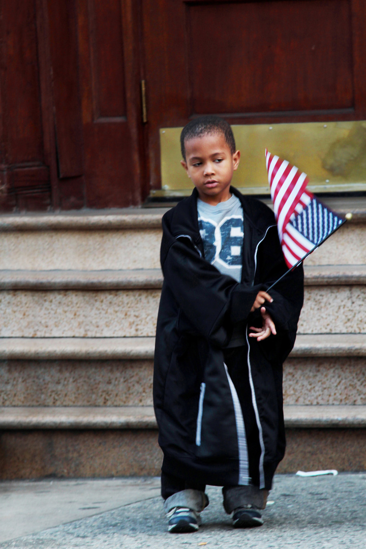 Child with flag