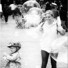 children and soap bubbles