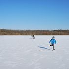 Children are glad - for the first time, for many years, at us the lake has frozen.