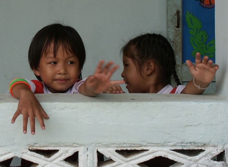 Children at school, Lampang area, Thailand