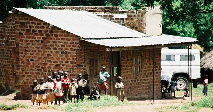 children in an African village