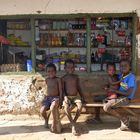 Children in front of the shop