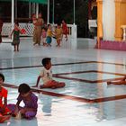 Children in the temples complex Pyi Daw Aye Pagoda