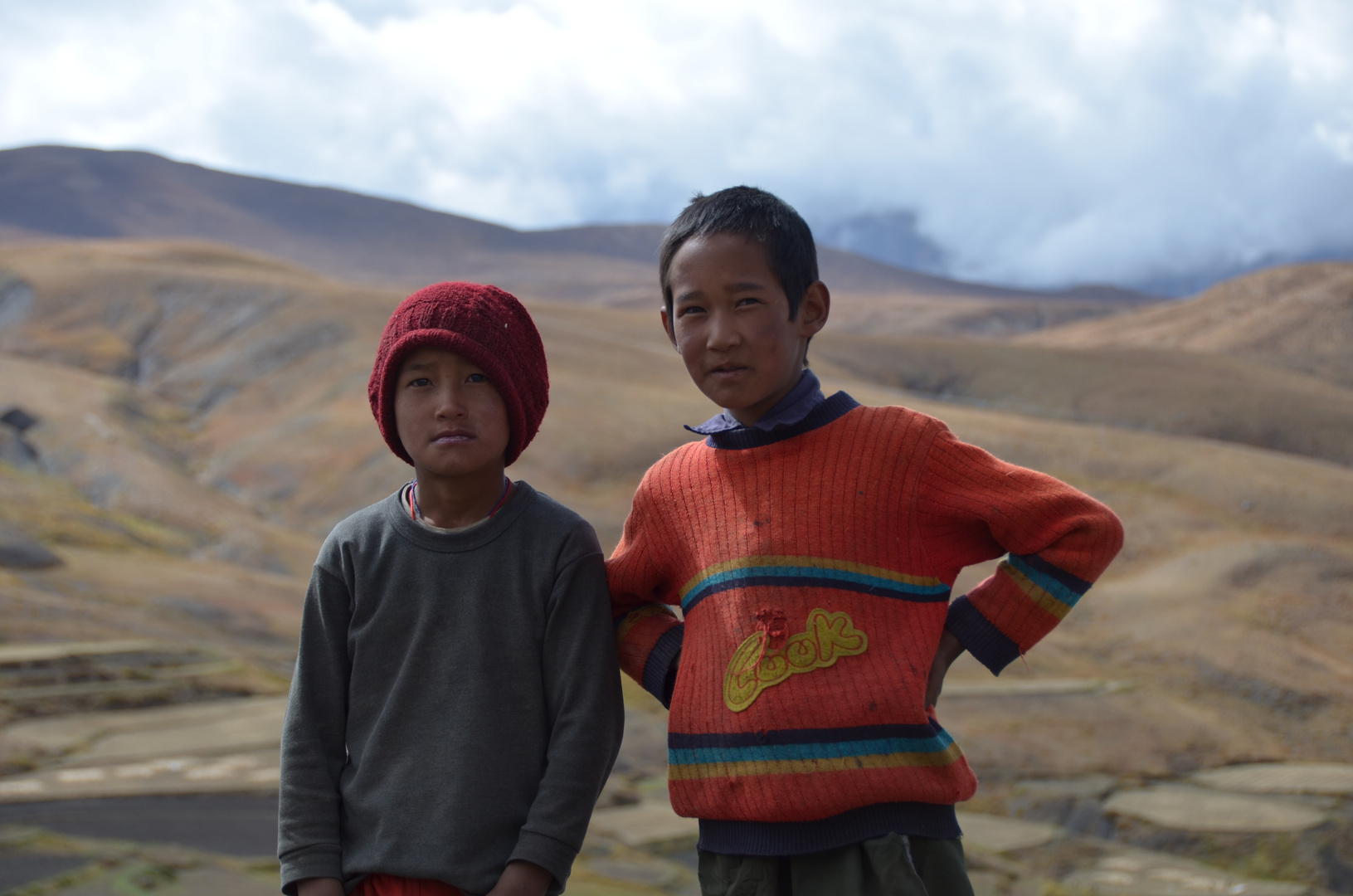 Children in the village Hikkim