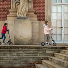 Children on scooters