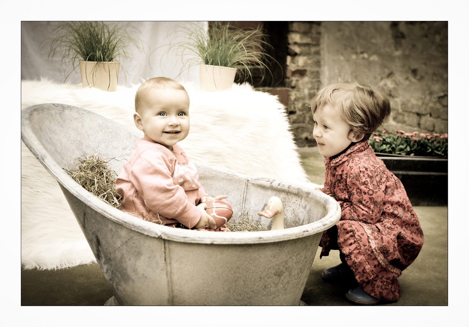 "Children taken a Hay Bath"