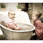 "Children taken a Hay Bath"