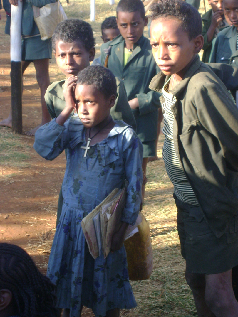 Children with booklets