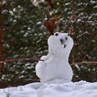 Childrens made snowman in the centralpark of Helsinki