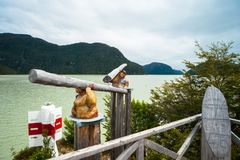 Chile: Patagonien, Caleta Tortel, Blick über die Mündung des Rio Baker