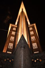 Chilehaus bei Nacht