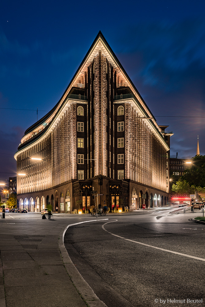 Chilehaus blaue Stunde