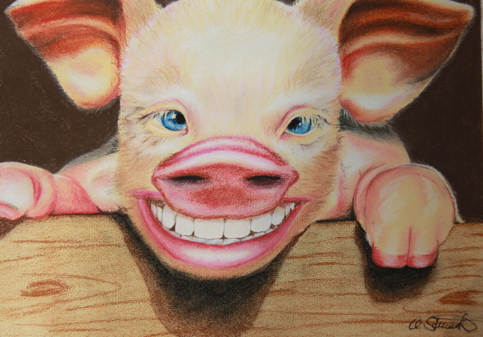 Chili Schwein gemalt
